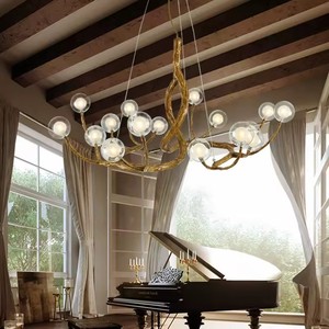 TYSON Vintage Retro Home Decor LED Suspension Arbre Branche Verre Bulle <span class=keywords><strong>Lustre</strong></span> Bar <span class=keywords><strong>Lustre</strong></span> - Product Image 2