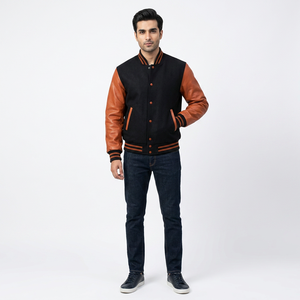 Custom Chenille Patches Stand Front Breathable Varsity <b>Jacket</b> Outdoor Winter <b>Men</b> Vintage Street Wear College Letterman <b>Baseball</b> - Product Image 1