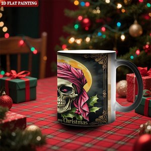 Magic Color Changing <b>Mug</b> 11oz Ceramic Heat Activated Frosted Black <b>Halloween</b> Christmas Design - Product Image 2
