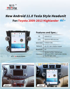 Android 13.0 12.1 "<span class=keywords><strong>DVD</strong></span> de voiture pour toyota <span class=keywords><strong>highlander</strong></span> 2009-2013 Android Car Radio Gps Navigation 4G LTE Carplay Wifi 8/128 4g - Product Image 6