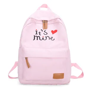 stylish luxury pink simple plaid canvas small gym sports women mini backpack supplier