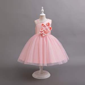 Vestito da festa di natale per bambina vestito rosso formale per <span class=keywords><strong>bambini</strong></span> <span class=keywords><strong>con</strong></span> fiori - Product Image 4