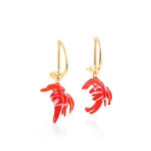 Pendientes de Moda con Diseño de Camarón Rojo, Chapados en Oro, de Acero Inoxidable, Joyería Sostenible y Resistente - Product Image 2