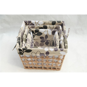 Paniers de rangement tissés rectangulaires en tissu de coton, organisateur domestique pour vêtements et linge - Product Image 2