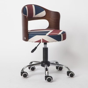 Modern Solid Wood Swivel Salon Chair Adjustable Height Rolling Task Chair for Home - Product Image 4