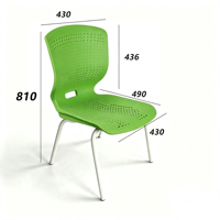 Chaises de conférence modernes et durables à structure métallique empilable avec trous de ventilation pour bureau, école et tutorat