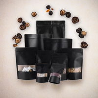 Pochettes debout colorées mates imprimées sur mesure fenêtre Doypack à fermeture éclair en plastique PE pour emballage alimentaire sacs en papier kraft