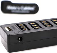 Câble répartiteur portable Alvin's Cables D-Tap avec interrupteur d'alimentation, D-Tap mâle vers 4 D-Tap femelles, 2 ports USB DC pour batterie V-Mount pour moniteur