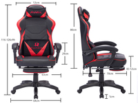 Nouvel Fauteuil de Jeu Pivotant Économique avec Appui-tête Rotation 360° Refroidissant en PVC, Construction Métallique, Dossier Réglable, Design Ergonomique Européen