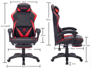 Nuova Sedia da <span class=keywords><strong>Gaming</strong></span> Girevole Economica con Poggiatesta Girevole a 360° Raffreddamento Struttura in Metallo e PVC Schienale Regolabile Design Ergonomico Europeo - Product Image 6