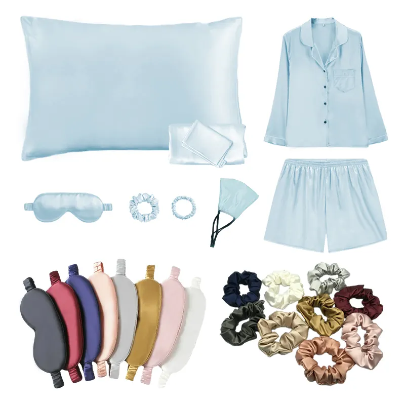 Luxury Gift Set 100% Mulberry Pillow Case Sleeping Eye Mask Silk Pillowcase Set