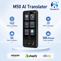 Traducteur intelligent M50 AI prenant en charge l'espagnol, l'arabe, le français, le chinois et 142 langues, 19 langues hors ligne, traduction vocale instantanée en temps réel, nouveau