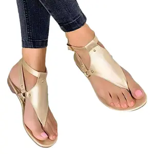 Sandalias de piel sintética de talla grande para mujer, zapatos femeninos de último diseño, tallas 41 a 43, superventas en Europa y Estados Unidos