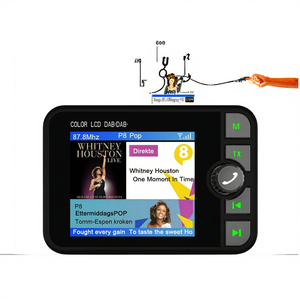 Xe thoa kỹ thuật số đài phát thanh <span class=keywords><strong>Adapter</strong></span> 2.4 \ "LCD hiển thị BT tay-miễn phí Kit AUX giao diện kết nối USB FM Transmitter MP3 - Product Image 3