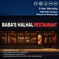 Enseigne de magasin en lettres 3D éclairées par LED, signalétique de restaurant, enseigne de magasin en lettres 3D en acrylique illuminées par LED