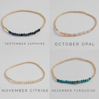 Bracelets empilables délicats avec perles de cuivre de 2 mm et pierres naturelles facettées de 3 mm, fins, faits à la main, style bohème, pour le quotidien, en cristal de guérison