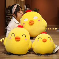 Peluche de poussin jaune super douce et mignonne, poupée de poussin aux yeux bouclés apaisante, un cadeau d'anniversaire pour petite amie ou meilleure amie