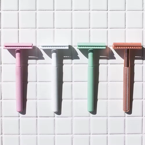 มีดโกนโลหะหลายสีแบบใช้ซ้ำได้ ใบมีดสองคม คุณภาพสูงสำหรับผู้หญิง - Product Image 4