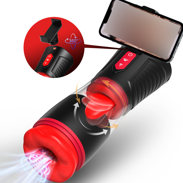 Tongue-Kissing Automatic Masturbator Tongue-Licking Suction 9 Sucking Licking Vibration Functions USB Powered 100% Waterproof