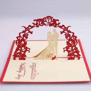 New style custom designs luxurious creative 3D sweet wedding invitation card