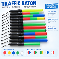 Bâton de signalisation LED rechargeable 29cm 26cm 36cm avec sifflet et lumière supérieure pour la sécurité routière