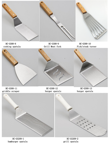 Ensemble spatule et racloir pour <span class=keywords><strong>plancha</strong></span> avec manche en <span class=keywords><strong>bois</strong></span> de hêtre - Grill plat - Barbecue d'extérieur - <span class=keywords><strong>Plancha</strong></span> électrique - Teppanyaki - Hibachi - Product Image 3