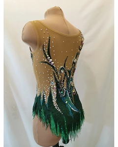 Nuovo Design 2025 Body da Ginnastica Personalizzato per Ragazza in Spandex Verde Fatto a Mano in Vendita - Product Image 2