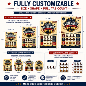 Nouvelle conception personnalisée sur le thème militaire, tickets de loterie à trois fenêtres imprimés offset avec languette de tirage facile à décoller pour la collecte de fonds - Product Image 4