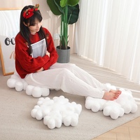 Coussin en peluche flocon de neige blanc dessin animé, oreiller unisexe en forme d'ours, tapis de sol décoratif pour la maison, rembourré en PP, coussin de sieste ou coussin de chaise, cadeau pour filles