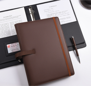 Carpeta de Tapa Dura de Cuero Sintético <span class=keywords><strong>PU</strong></span> con Logotipo Personalizado, Encuadernada con Hojas Sueltas, con Ranuras Interiores de <span class=keywords><strong>PU</strong></span> y Presilla para Bolígrafo, Cierre con Banda Elástica - Product Image 1