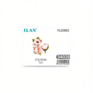 Fiori Artificiali ILAN, Rose Rosa da 2,5 cm, Set da 3 Pezzi per Decorazioni - Product Image 2