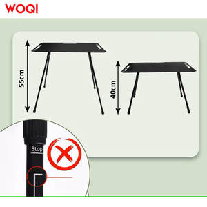 โต๊ะพับกลางแจ้ง Woqi ขนาด 60x40x40 ซม. โครงเหล็ก น้ำหนักเบา พกพาสะดวก สำหรับตั้งแคมป์ ปิกนิก ดีไซน์มินิมอล สีดำ - Product Image 4