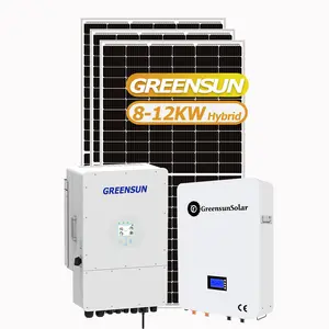 Greensun अनुकूलित हाइब्रिड आवासीय समाधान 8KW 5KW 3KW प्रणाली किट के साथ deye पलटनेवाला