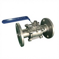 Vanne à bille à bride de 4 pouces, 3 pièces, en acier inoxydable et en bronze, construction forgée pour les applications d'eau, d'huile et de gaz