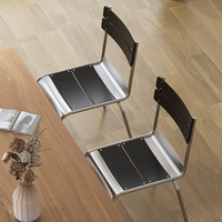Chaise de restaurant réglable en hauteur en chêne de couleur brun foncé au design industriel pour la maison, le bar, le bureau, la salle à manger, avec cadre en métal chromé, utilisable en extérieur