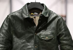 جاكيت جلد حصان مخصص شمعي زيتي خضري مبطن للجنسين جاكيت جلد براكمان بألوان تراثية - Product Image 5