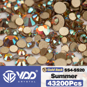VDD 43200 Piezas al por Mayor, Cristales de Estrás SS4-SS20 de Diferentes Tamaños, Piedras Brillantes Doradas <span class=keywords><strong>con</strong></span> Reverso Plano para Decoraciones DIY y Accesorios de Arte de Uñas - Product Image 3