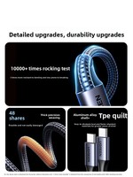 Kabel Pengisi Daya Tipe-C Dua-dalam-Satu US561 dengan Dua Port USB-C untuk iPhone 16 Pro, iPhone 15, Ponsel Android, dan iPad