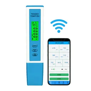 5-point Calibration Smart Blue Tooth 4 in 1 EC / TDS / RH/TEMP Tester 1-99%RH moisture Meter Powered by Mobile App