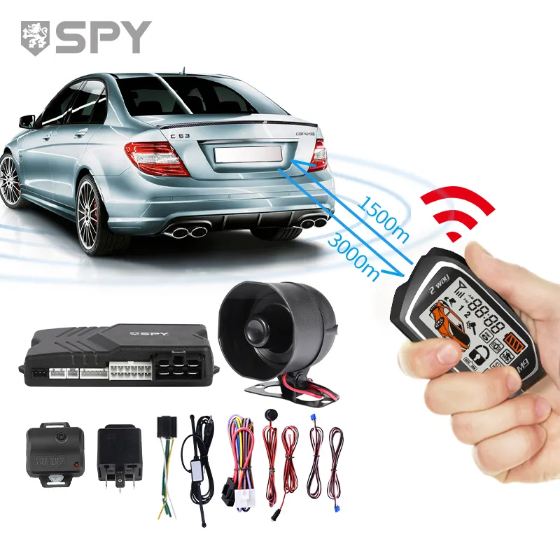 Spy 3000m sistema di sicurezza per auto con allarme per auto intelligente a distanza LCD bidirezionale