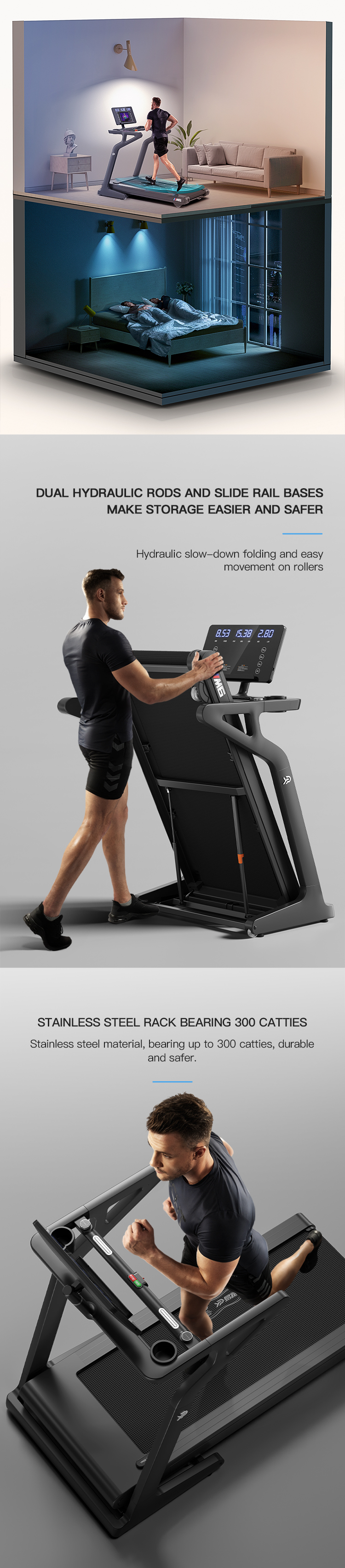 YPOO factory wholesale price new model M6 home use electric treadmill gym fitness equipment