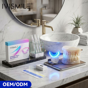 Kit de Blanchiment <span class=keywords><strong>Dentaire</strong></span> Sans Fil Économique avec Lumière Uniforme Rouge/Bleue à Deux Niveaux, Étanche IPX6, Emballage Boîte en Carton - Product Image 3
