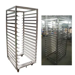 Commercial 201/304 Stainless Steel Bakery Cooling Rack Trolley Restaurant Bakery Food Bread Cake Baking Tray Rack Trolley