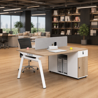 Bureau de travail double pour usine, vente en gros, mobilier de bureau personnalisable disponible pour l'espace de travail des employés