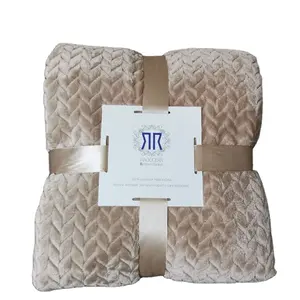 Tùy Chỉnh Đẹp Chất Lượng Giá Rẻ 280gsm Dulce Nhà Nhiệt đới Tai của Lúa Mì Jacquard Chăn Flannel Fleece Chăn Cho Mùa Đông