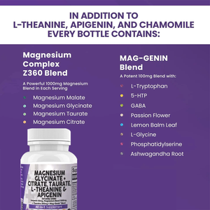 Mezcla en Cápsulas 12 en 1 de Glicinato, Citrato y Taurato de Magnesio con <span class=keywords><strong>L</strong></span>-Teanina y Apigenina 500 mg Suplemento Alimenticio Complejo de Magnesio en Cápsulas - Product Image 4