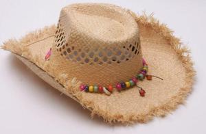 Sombrero de Paja Natural de Rafia para Mujer, Estilo Vaquero/Jazz, para la Playa y Ocasiones de Verano - Product Image 3