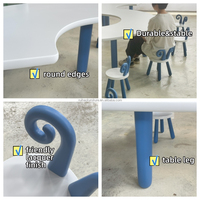 Ensemble table et chaises modernes d'activités pour enfants Chaises pour enfants en forme de lapin avec panneau de bois pour l'école et le centre pour bébés