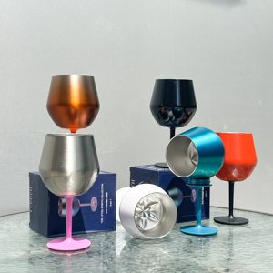 Regalo di Natale e Capodanno: Bicchiere da Vino in Acciaio Inox da 14oz con Stelo Staccabile, Doppia Parete Isolata <span class=keywords><strong>Sottovuoto</strong></span>, Calice da Vino per Feste - Product Image 2