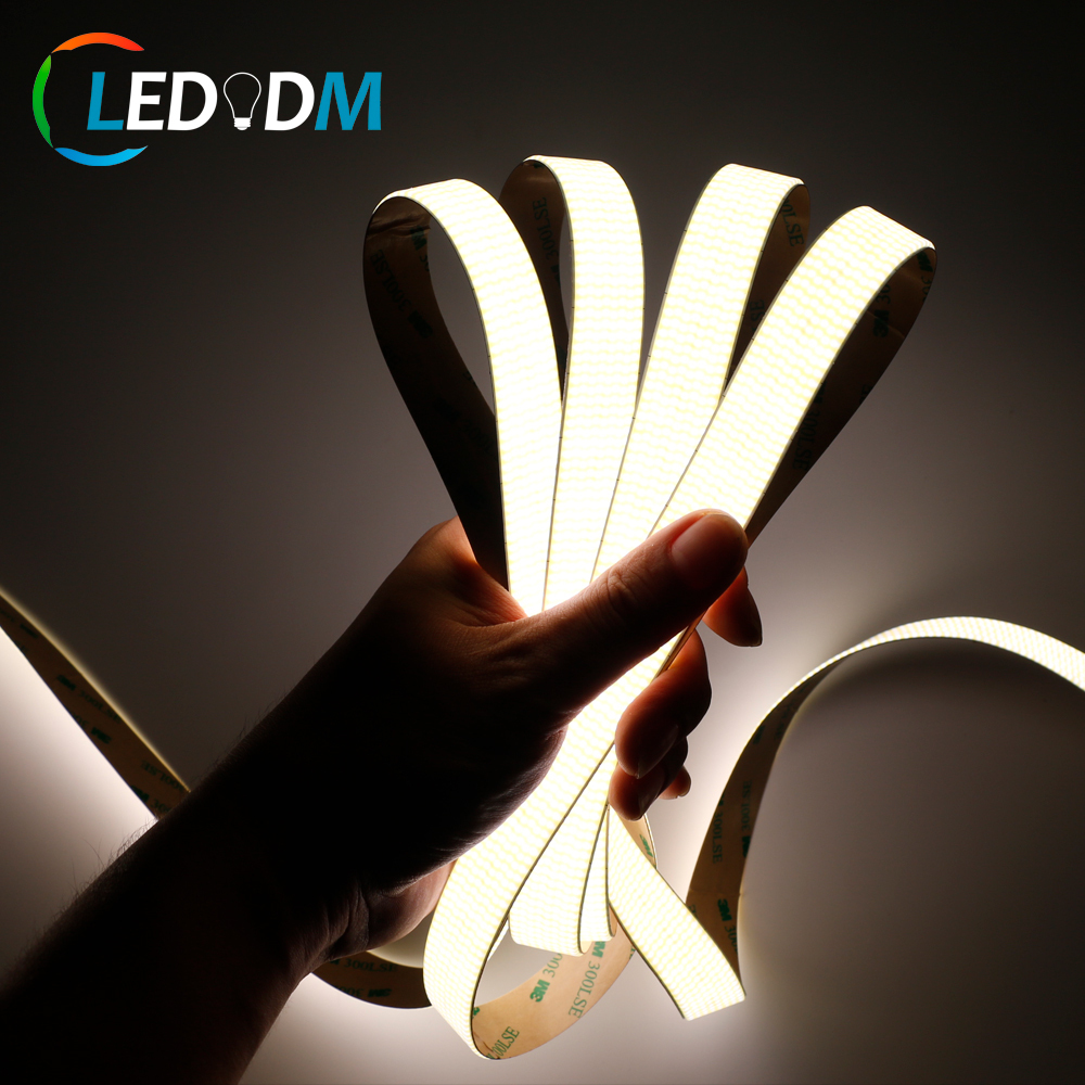 Wholesale Price 24v CRI90 100LM/W Double Rows Triple Rows Wider COB LED Strip for Hotel Atmosphere Lighting with CE ROHS ETL
